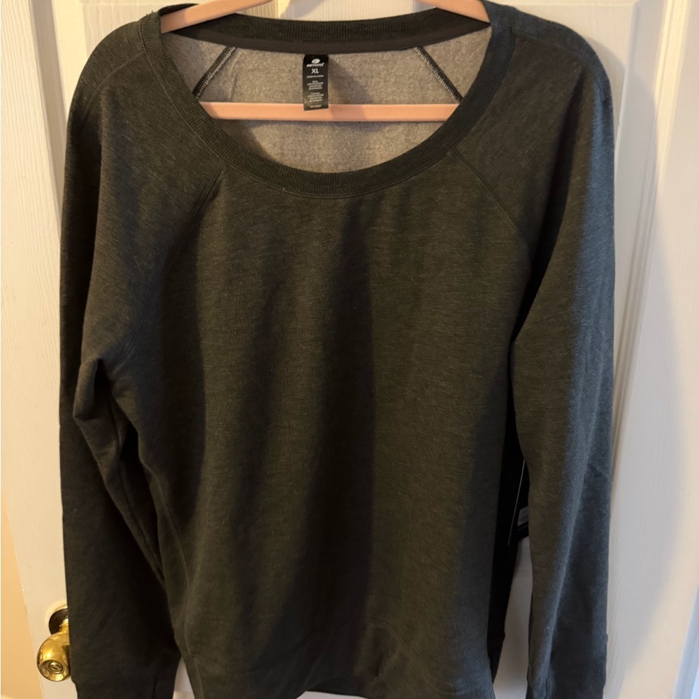 NWT 90 Degree by Reflex Raglan Pullover - Heather Ashy Moss - Picture 2 of 5